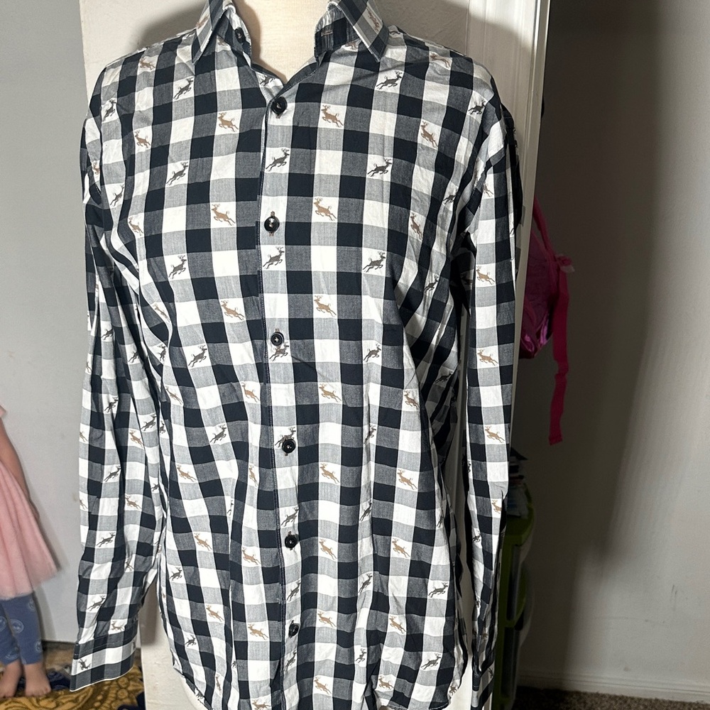 Jared Lang Black and White Checkered Women's Shirt